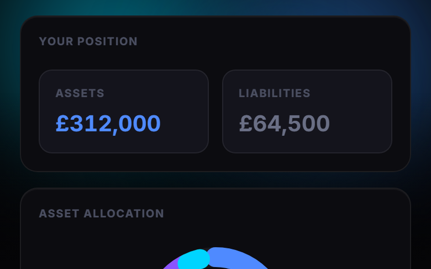PecuIQ holdings screen with synthetic assets and value history.